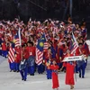 Các vận động viên và quan chức Malaysia trong lễ khai mạc SEA Games 29. (Nguồn: AFP)