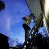 Người dân gia cố nhà cửa trước bão Irma tại đảo Meritt, Florida, Mỹ ngày 7/9. (Ảnh: AFP/TTXVN)