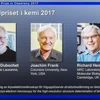 Ba nhà khoa học Jacques Dubochet, Joachim Frank và Richard Henderson. (Ảnh: THX/TTXVN)