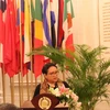 Ngoại trưởng Indonesia Retno Marsudi phát biểu tại cuộc họp báo. (Ảnh: Đỗ Quyên/Vietnam+)