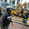 Cảnh sát Thái Lan tăng cường an ninh tại thủ đô Bangkok. (Ảnh: EPA/TTXVN)