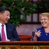 Chủ tịch Trung Quốc Tập Cận Bình và Tổng thống Chile Michelle Bachelet. (Nguồn: chinadaily) 