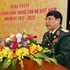 Trung tướng Nguyễn Song Phi, Phó Chủ tịch Thường trực Trung ương Hội Cựu chiến binh Việt Nam phát biểu tại Đại hội Hội Cựu chiến binh Thông tấn xã Việt Nam nhiệm kỳ 2017- 2022. (Ảnh: Thành Đạt/TTXVN)