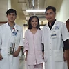 Sức khỏe bệnh nhân Ngô Thị Thu Hằng (giữa) đã hồi phục và có thể đi lại bình thường. (Ảnh: Mai Trang/TTXVN)