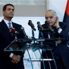 Đặc phái viên của Liên hợp quốc về Libya Ghassan Salame, Chủ tịch HNCE Emad Al-Sayeh trong cuộc họp báo ngày 6/12. (Nguồn: Reuters)