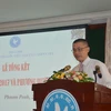 Đại sứ Việt Nam tại Campuchia Vũ Quang Minh phát biểu tại buổi lễ. Ảnh: Hưng Đa/TTXVN)