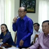 Chủ tịch hội người Việt Nam tại tỉnh Khammuan (Trung Lào) phát biểu tại Hội nghị. (Ảnh: Phạm Kiên/TTXVN) 
