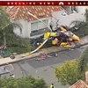 Hình này được lấy từ video của KNBC-TV cho thấy những mảnh vỡ của chiếc máy bay trực thăng Robinson R44 sau khi rơi vào một ngôi nhà ở Newport Beach thuộc California. (Nguồn: KABC-TV/AP) 