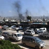 Khói bốc lên sau các cuộc không kích do Thổ Nhĩ Kỳ tiến hành nhằm vào thành phố Afrin, Syria ngày 28/1 vừa qua. (Ảnh: AFP/TTXVN)