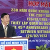 Phó Chủ tịch Liên hiệp các tổ chức hữu nghị Thành phố Hồ Chí Minh Nguyễn Văn Mạnh phát biểu tại buổi họp mặt. (Ảnh: Tiến Lực/TTXVN)