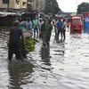 Cảnh ngập lụt tại Lagos, Nigeria. (Ảnh: AFP/TTXVN)
