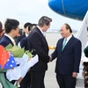 Lễ đón Thủ tướng Nguyễn Xuân Phúc và Phu nhân tại sân bay quốc tế Sydney. (Ảnh: Thống Nhất/TTXVN) .