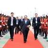 Lễ tiễn Thủ tướng Nguyễn Xuân Phúc tại sân bay quốc tế Siem Reap, Vương quốc Campuchia. (Ảnh: Thống Nhất/TTXVN)