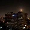 Tên lửa phòng không của Syria trên bầu trời Damascus nhằm đáp trả cuộc tấn công bằng tên lửa của Israel ngày 10/5. (Ảnh: THX/TTXVN)