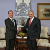 Thủ tướng Nga Dimtry Medvedev và người đồng cấp Thổ Nhĩ Kỳ Binali Yildirim. (Ảnh: EPA/TTXVN)