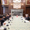 Phó Thủ tướng Thường trực Trương Hòa Bình hội kiến Chủ tịch Thượng viện Nhật Bản Chuichi Date. (Ảnh: Hồng Hà/TTXVN)