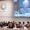 Tổng Giám đốc IMF Christine Lagarde phát biểu tại hội nghị Bộ trưởng Tài chính và Thống đốc Ngân hàng G20 ở Buenos Aires, Argentina ngày 21/7. (Ảnh: EPA-EFE/TTXVN)