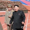 Tướng Ri Yong-gil và nhà lãnh đạo Kim Jong-un. (Nguồn: Yonhap)