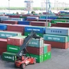  Bãi tập kết container tại Cảng Đình Vũ, thành phố Hải Phòng. (Ảnh: Lâm Khánh/TTXVN)