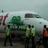 Máy bay nhiên liệu sinh học của SpiceJet tại sân bay Delhi. (Nguồn: livemint.com)