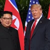 Tổng thống Mỹ Donald Trump và nhà lãnh đạo Triều Tiên Kim Jong-un. (Nguồn: AFP/TTXVN)
