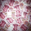 Đồng tiền mệnh giá 100 nhân dân tệ của Trung Quốc. (Ảnh: Kyodo/TTXVN)