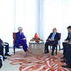 Thủ tướng Nguyễn Xuân Phúc tiếp Tổng giám đốc Quỹ Tiền tệ quốc tế Christine Lagarde. (Ảnh: Thống Nhất/TTXVN)