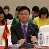 Bộ trưởng Tư pháp Lê Thành Long tại hội nghị. (Ảnh: Phạm Kiên/TTXVN)