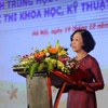 Bà Trương Thị Mai, Ủy viên Bộ Chính trị, Bí thư Trung ương Đảng, Trưởng ban Dân vận Trung ương phát biểu. (Ảnh: Thanh Tùng/TTXVN)