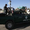 Lực lượng an ninh Afghanistan được triển khai bảo vệ một điểm bầu cử Quốc hội ở Kabul ngày 20/10. (Ảnh: THX/TTXVN) 