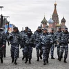 Cảnh sát Nga tuần tra tại Moskva. (Ảnh: AFP/TTXVN)