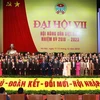 Ban Chấp hành Trung ương Hội Nông dân Việt Nam khóa VII ra mắt Đại hội. (Ảnh: Hoàng Hùng/TTXVN)