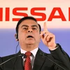 Ông Carlos Ghosn, khi giữ chức Chủ tịch tập đoàn Nissan, trong cuộc họp báo tại Yokohama của Nhật Bản ngày 12/5/2011. (Ảnh: AFP/TTXVN)