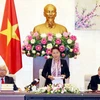 Chủ tịch Quốc hội Nguyễn Thị Kim Ngân phát biểu tại buổi gặp mặt. (Ảnh: Trọng Đức/TTXVN)