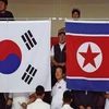 Cờ Hàn Quốc và Triều Tiên. (Nguồn: Reuters)