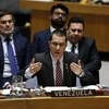 Ngoại trưởng Venezuela Jorge Arreaza phát biểu tại cuộc họp của Hội đồng Bảo an LHQ ở New York, Mỹ, ngày 26/2. (Ảnh: THX/TTXVN)