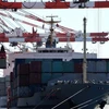 Xếp dỡ hàng hóa tại cảng ở thủ đô Tokyo của Nhật Bản. (Ảnh: AFP/TTXVN)