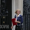Chủ tịch Hạ viện Anh Andrea Leadsom tới dự cuộc họp tại thủ đô London. (Ảnh: AFP/TTXVN)