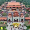Chùa Ba Vàng tọa lạc trên lưng chừng núi Thành Đẳng, thuộc Phường Quang Trung, thành phố Uông Bí, tỉnh Quảng Ninh. (Ảnh: TTXVN)