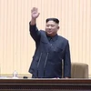 Nhà lãnh đạo Triều Tiên Kim Jong-un (giữa) chủ trì hội nghị lần thứ năm các chỉ huy trung đội và chính trị viên của Quân đội Nhân dân Triều Tiên, được tổ chức tại Bình Nhưỡng ngày 25-26/3. (Ảnh: Yonhap/TTXVN)