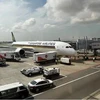 Một chiếc Boeing 787-10 Dreamliner của Singapore Airlines đậu tại sân bay Changi. (Nguồn: AFP)