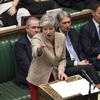 Thủ tướng Anh Theresa May (phía trước) phát biểu tại phiên họp của Hạ viện về thỏa thuận Brexit tại London, ngày 29/3 vừa qua. (Ảnh: THX/TTXVN)