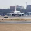 Máy bay Boeing 737 Max 8 hạ cánh tại sân bay quốc gia Washington Reagan, Washington D.C., Mỹ, ngày 13/3 vừa qua. (Ảnh: THX/TTXVN)