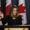 Ngoại trưởng Canada Chrystia Freeland. (Ảnh: AFP/TTXVN)