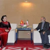 Chủ tịch Quốc hội Nguyễn Thị Kim Ngân đã hội kiến Chủ tịch Quốc hội Iran Ali Ardeshir Larijani. (Ảnh: Trọng Đức/TTXVN)