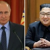 Tổng thống Nga Vladimir Putin và nhà lãnh đạo Triều Tiên Kim Jong-un. (Nguồn: express)