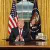 Tổng thống Mỹ Donald Trump phát biểu tại Nhà Trắng. (Ảnh: AFP/TTXVN)