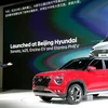 Mẫu xe hơi SUV ix25 được Tập đoàn sản xuất xe ôtô Hyundai của Hàn Quốc giới thiệu tại Triển lãm ôtô quốc tế Thượng Hải ngày 16/4. (Ảnh: Yonhap/TTXVN)