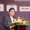 Chủ tịch Hội Tin học Thành phố Hồ Chí Minh Lâm Nguyễn Hải Long phát biểu tại buổi họp mặt. (Ảnh: Tiến Lực/TTXVN)