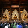 Với chiều cao 39m và diện tích sàn 5.400m2, điện Tam Thế của chùa Tam Chúc có sức chứa 5.000 Phật tử hành hương lễ phật. (Ảnh: Khánh Long) 